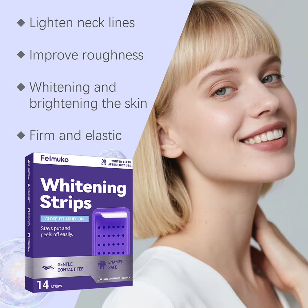 Purple Teeth Whitening Strips Oral Hygiene Fresh Breath Brighten Tooth Bleaching Long Lasting Oral Care Tooth Whitener Patches
