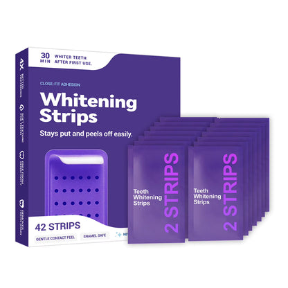 Purple Teeth Whitening Strips Oral Hygiene Fresh Breath Brighten Tooth Bleaching Long Lasting Oral Care Tooth Whitener Patches